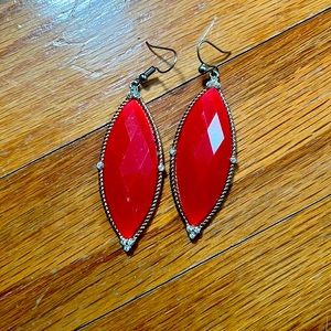 Red hanging earrings